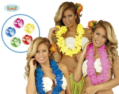 Produktbild von bunte Hawaii Blumen Kette für Beach Party