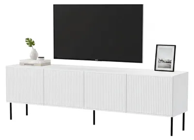 Produktbild von Dmora TV-Schrank Priocca 200x42x52h cm Weiß, 4 Regale 8 Fächer