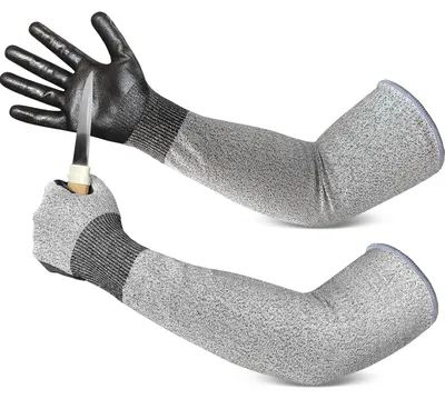 Produktbild von Gartenhandschuhe – Schnittfest – Mit nitrilbeschichteten Handflächen – Atmungsaktiv – Extra lang – Für Gartenarbeiten – Für Damen und Herren