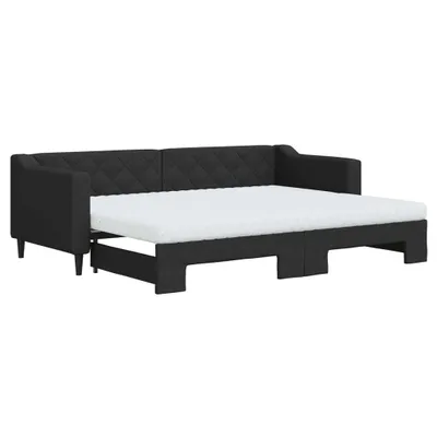 Obrázok produktu pre vidaXL Rozkladacia posteľ s matracmi čierna 80x200 cm látka