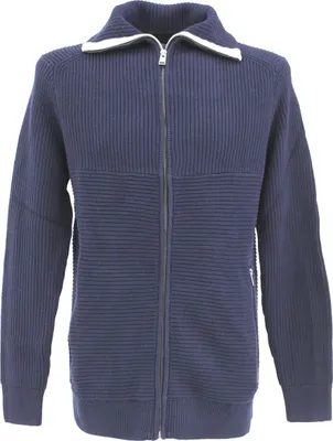 Produktbild von 33188 Tom Tailor, structured knit jack,  Herren Strickjacke Outdoorjacke, dicker Rippstrick, marineblau, L