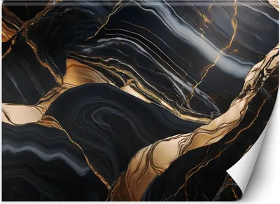 Produktbild von Vlies fototapete Schwarzer Marmor mit Gold 200x140 cm Feeby Schwarz inkl. Kleber einfache Montage