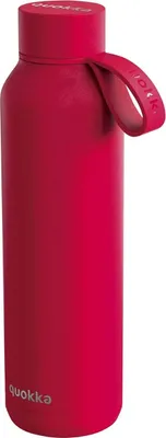 Produktbild von Quokka, 630 ml Isolierflasche Modell Solid mit Trageriemen, Rot