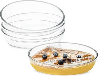 Productafbeelding van Glazen bakvormen voor 1 persoon - 4-delige set - Multifunctionele bakvormen voor oven en magnetron
