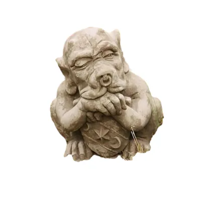 Productafbeelding van Schild Gargoyle Muurwachter, perfect voor de tuin als decoratie, gemaakt van steengietwerk. Nieuw, vorstbestendig en weerbestendig. Stenen figuur, tuinbeeld V-1376
