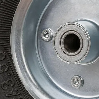 Produktbild von 2 Pneumatikräder 260 mm 4.10/3.50-4 – Bollerwagen, Sackkarre, Transportwagen – Achsloch 16 mm – Autoventil – verzinkte Stahlfelge – Tragfähigkeit bis 130 kg