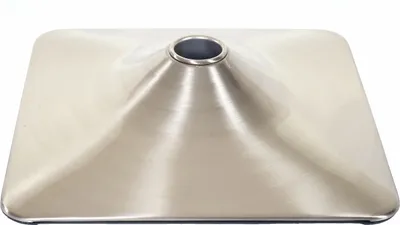 Produktbild von Fußplatte Fuß Fußteller für Barstuhl Barhocker Drehstuhl Loungesessel, rechteckig Metall gebürstet Ø 37,5cm