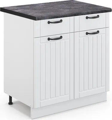 Obrázek produktu pro Spodní skříňka kuchyňské linky Vicco Fame-Line Bílý venkovský dům 80 cm , PD Antracit, Model 46557