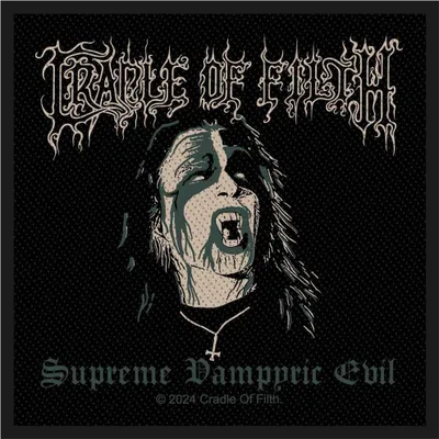 Obrázek produktu pro Cradle Of Filth - Standardní velikost - nášivka "Supreme Vampiric Evil", tkaná látka RO10964 (One Size) (Black/White)