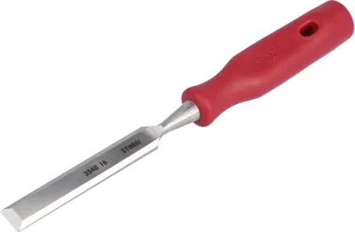 Produktbild von STUBAI Stechbeitel mit rotem Plastikgriff & extra langer Klinge, Ø 16 mm, Stemmeisen zur präzisen Bearbeitung von Holz hochwertiges Werkzeug für Schreiner Tischler Heimwerker