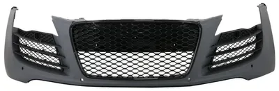 Zdjęcie produktu dla Przedni zderzak do Audi R8, modele z lat 2007-2012, z kratką środkową w sportowym designie RS.