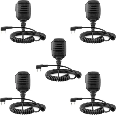 Immagine prodotto di Retevis RS114 Radio Altoparlante Microfono Palmare IP54 Impermeabile 2 Pin Compatibile con Walkie Talkie Retevis RT24 RT27 RT21 RT22 RT15 RT617 Baofeng BF-88E BF-888S Tyhbelle Kenwood (5 pezzi)