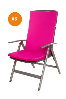 Produktbild von Stuhlkissen 6er set | Sitzkissen 110x47x4cm Rosa | sitzkissen gartenmöbel Polsterauflage Auflage für Stühle | stuhlkissen outdoor