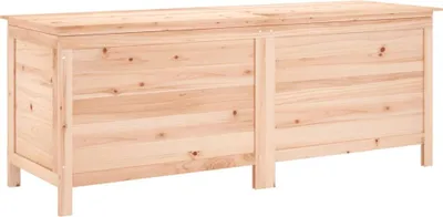 A light-colored wooden storage chest is shown against a white background.