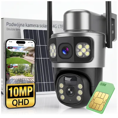 Produktbild von Solar Außen Überwachungskamera 4G LTE 10MP PTZ, kabellos, mit SIM-Karte, schwenkbar