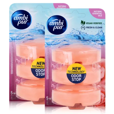 Produktbild von Ambi Pur WC-Frische Wild Rose & Pink Grapefruit Nachfüller 3x55ml (2er Pack)