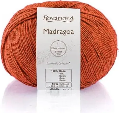 Produktbild von Rosarios 4 Madragoa Seidengarn 100% Seide, Ocker/Tabasco, 50g für Sommerprojekte