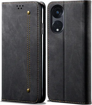 Produktbild von OPPO A98 Hülle, Leder Brieftasche Flip Bookstyle Schutzhülle mit Standfunktion für OPPO A98 5G/ Reno8 T 5G Schwarz