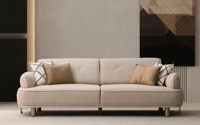Immagine prodotto di Elegante divano beige con cuscini per ogni soggiorno