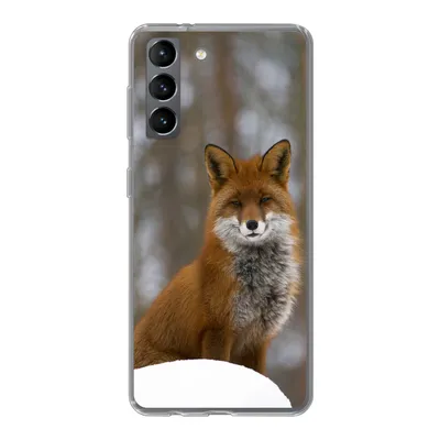 Produktbild von MuchoWow® Handyhülle Schutzhülle Hülle für Samsung Galaxy S21 Fuchs - Wald - Rot Silikon Softcase Handy Hülle - Softcase