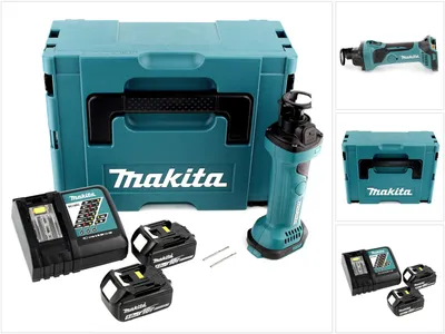 Produktbild von Makita DCO 180 RTJ Akku Rotationsschneider 18V + 2x Akku 5,0Ah + Ladegerät + Makpac