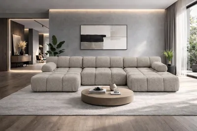 Produktbild von Kaiser Möbel Ecksofa U-Form, Stoff Bouclé Abriamo, Beige, Selia U