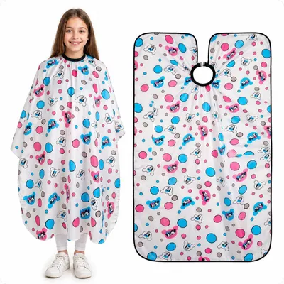Produktbild von Kinder Haarschneideumhang 116 cm - Friseurumhang für Kinder zum Haarschnitt