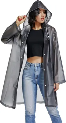 Produktbild von Regenmantel Eva Transparent Regenponcho Regen Zubeh?r fš¹r Damen und Herren Regenbekleidung Regencape Regenjacke Wasserdicht fš¹r Wandern Radfahren Camping und Reisen