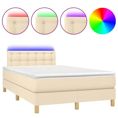 Obrázok produktu pre vidaXL Box spring posteľ s matracom a LED krémom 120x190 cm látka