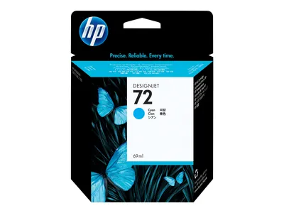 Produktbild von HP Cartouche d'encre cyan clair n°72 69-ml avec encre Vivera, - HP DesignJet T1120 HD - HP DesignJet T1200 HD - HP DesignJet T1300 - HP DesignJet T2300 - HP..., Thermal Inkjet, Cyan, C9398A, Singapur, 140 mm