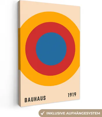 Produktbild von MuchoWow® - Leinwandbilder - Bauhaus - Abstrakt - Vintage - Kunst - Kunst, Wandbild, Wanddeko Bilder Wohnzimmer, 40x60 cm