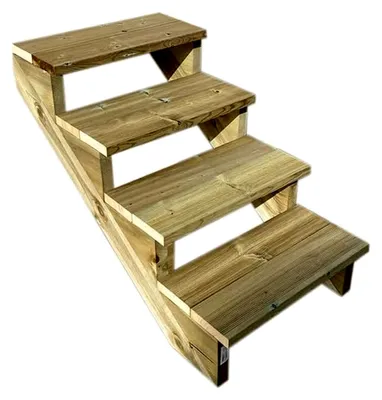 Produktbild von Gartentreppe aus Holz mit 4 Stufen - Höhe 71 cm - ohne Setzstufen, Breite 60 cm