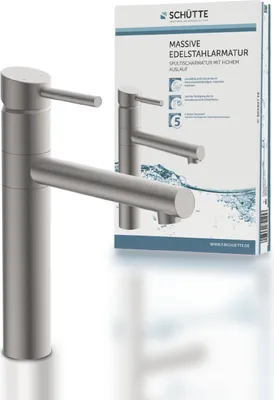 Produktbild von SCHÜTTE Küchenarmatur Edelstahl massiv, 360° schwenkbarer Wasserhahn Küche, Mischbatterie Küche