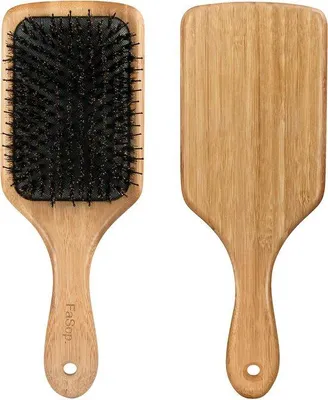 Produktbild von Famanu Haarbürste aus Wildschweinborsten - Professionelle Bambus Stylingbürste für alle Haartypen