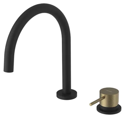 Produktbild von Sapho ULTRASAN 2-Loch Waschtischarmatur, Schwarz matt/Gold matt