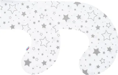 Produktbild von C-förmiges Stillkissenbezug New Baby Stars grau 285 x16