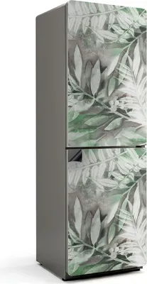Obrázok produktu pre Listový akvarelový vzor - Magnetický kryt na chladničku - Dekoratívna magnetická fólia do kuchyne - Magnetický dekor na chladničku - Samolepiaca magnetická tabuľa - Magnetická fólia na dvere chladničky - 60x180 cm