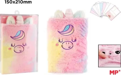 Obrázok produktu pre Poznámkový blok A5/80K s kožušinovým zámkom Unicorn