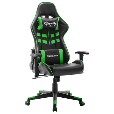 Image de vidaXL Chaise de jeu noir et vert similicuir