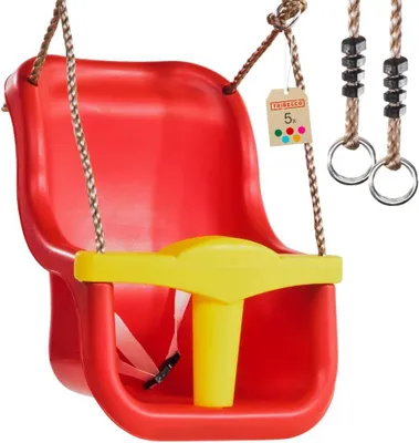 Obrázek produktu pro TRIBECCO® Dětská houpačka Swing Playground Plastová houpačka pro miminka Houpačka pro miminka a batolata (červená)