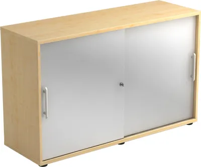 Imagen del producto de Puerta corredera modelo 1752S, 2 hojas, acabado arce/plateado
