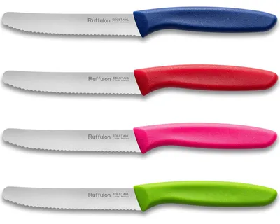 Image de Ensemble de couteaux à pain et à beurre - 4 pièces - Pour la cuisine et la table - Disponible en plusieurs couleurs