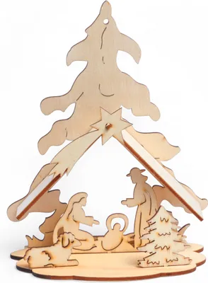 Produktbild von VBS Holzbausatz Krippe Bethlehem 12.5x15.5x7.5 cm Weihnachtsdeko Modellbau