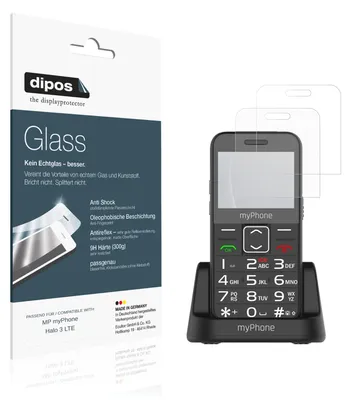 Produktbild von 2x Schutzfolie für MP myPhone Halo 3 LTE matt - Anti-Shock 9H Folie dipos Glass Kunststoffglas