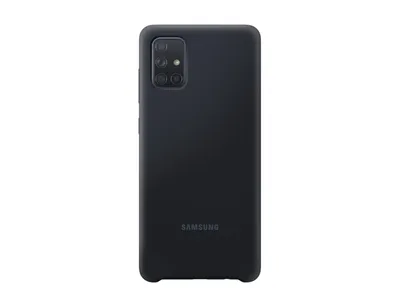 A black Samsung phone case is shown against a white background.