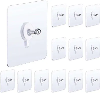 Produktbild von Famanu Selbstklebende Wandhaken 13 Stück - Transparente Klebehaken für Badezimmer, Küche, Schlafzimmer und mehr