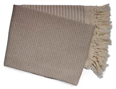 Produktbild von Hamamtuch 100 x 200 cm aus 100% Baumwolle, Saunatuch, Strandtuch, Yogatuch & Spatuch - Beige