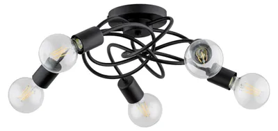 Zdjęcie produktu dla Lampa sufitowa MAXIS czarna 5xE27x15W metal wym:20x51x51cm IP20 Alfa