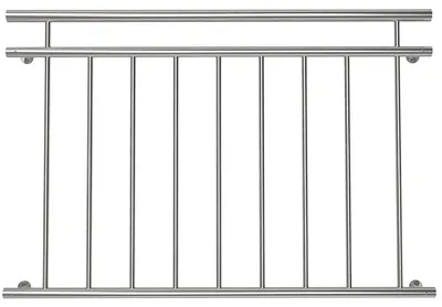 Immagine prodotto di 90x128 cm Ringhiera per balcone Ringhiera per finestra Acciaio inossidabile Balcone alla francese Argento