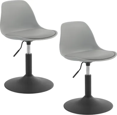 Produktbild von WOLTU 2 x Barhocker höhenverstellbar, PP+PU, Grau